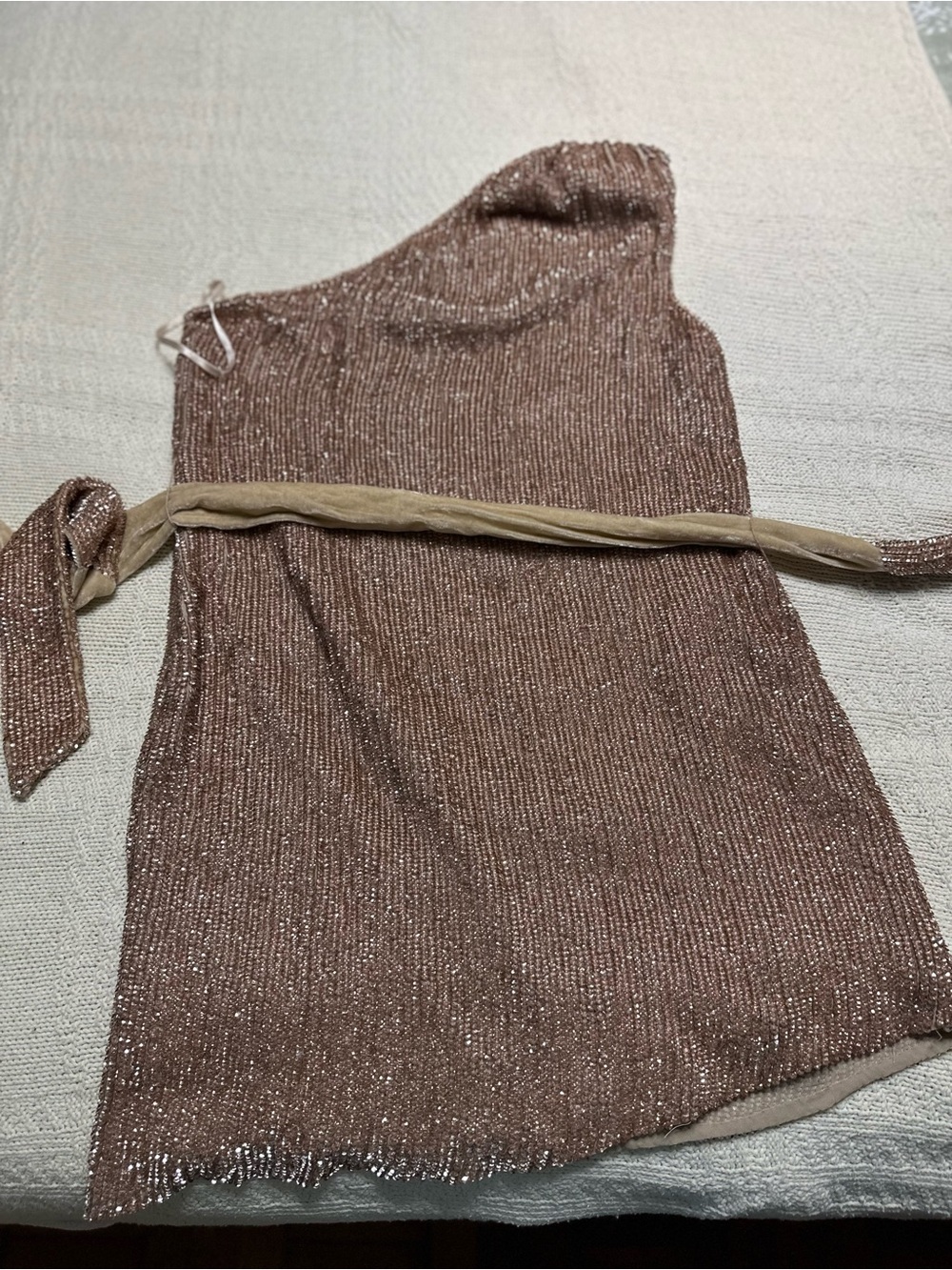 Retrofete Taupe Sequin Dress Sz M - Picture 4 of 13